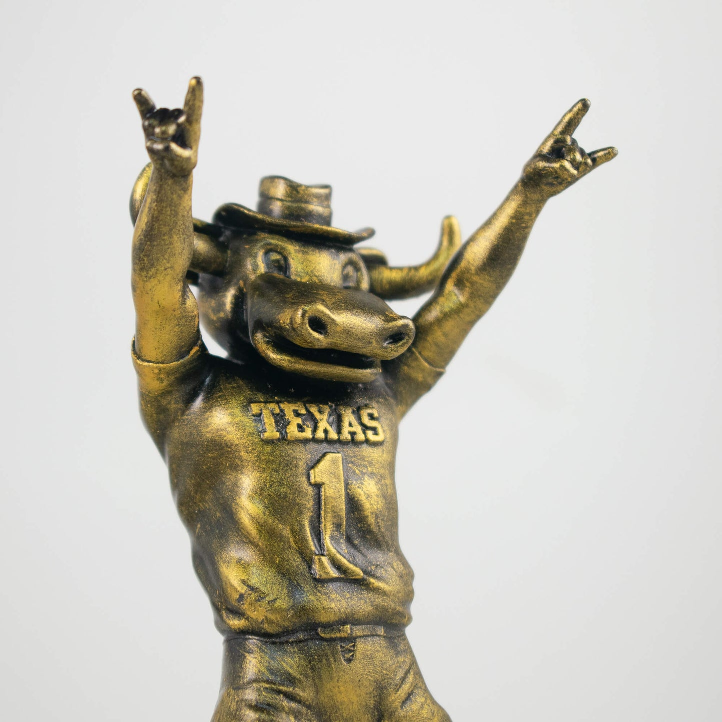 Collectible Golden figurine of Bevo Hook’em University of Texas Longhorns Mascot