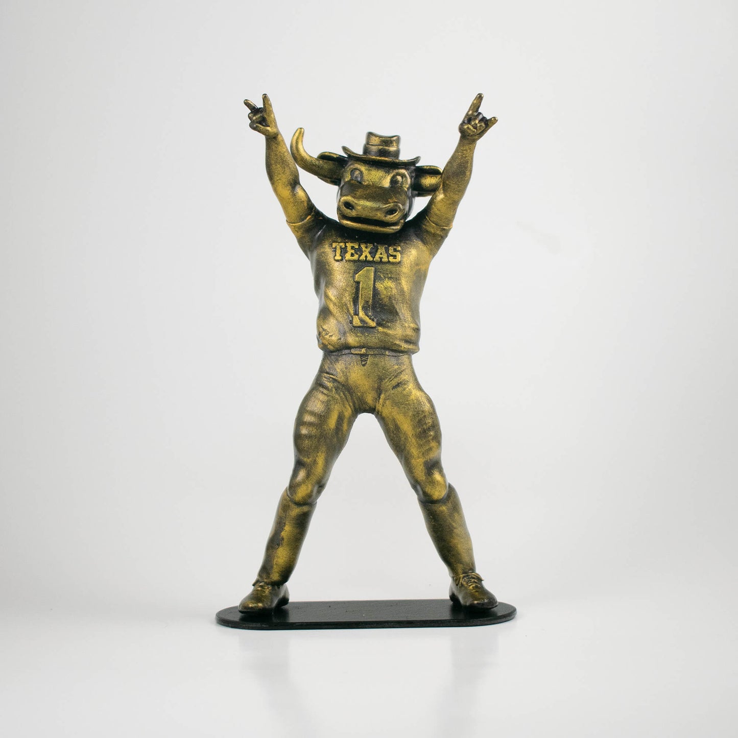 Collectible Golden figurine of Bevo Hook’em University of Texas Longhorns Mascot