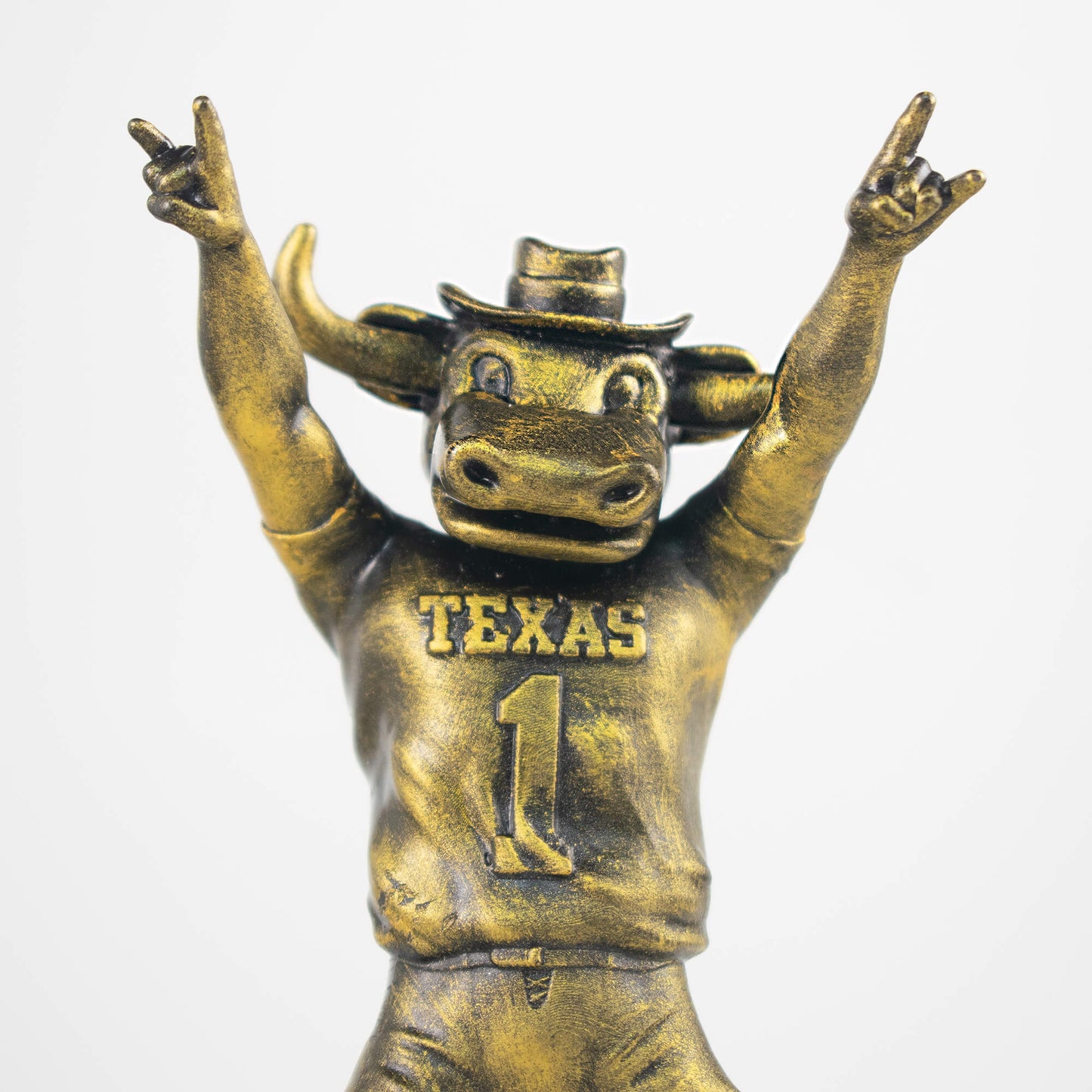 Collectible Golden figurine of Bevo Hook’em University of Texas Longhorns Mascot