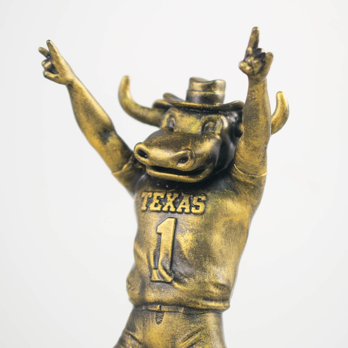 Collectible Golden figurine of Bevo Hook’em University of Texas Longhorns Mascot