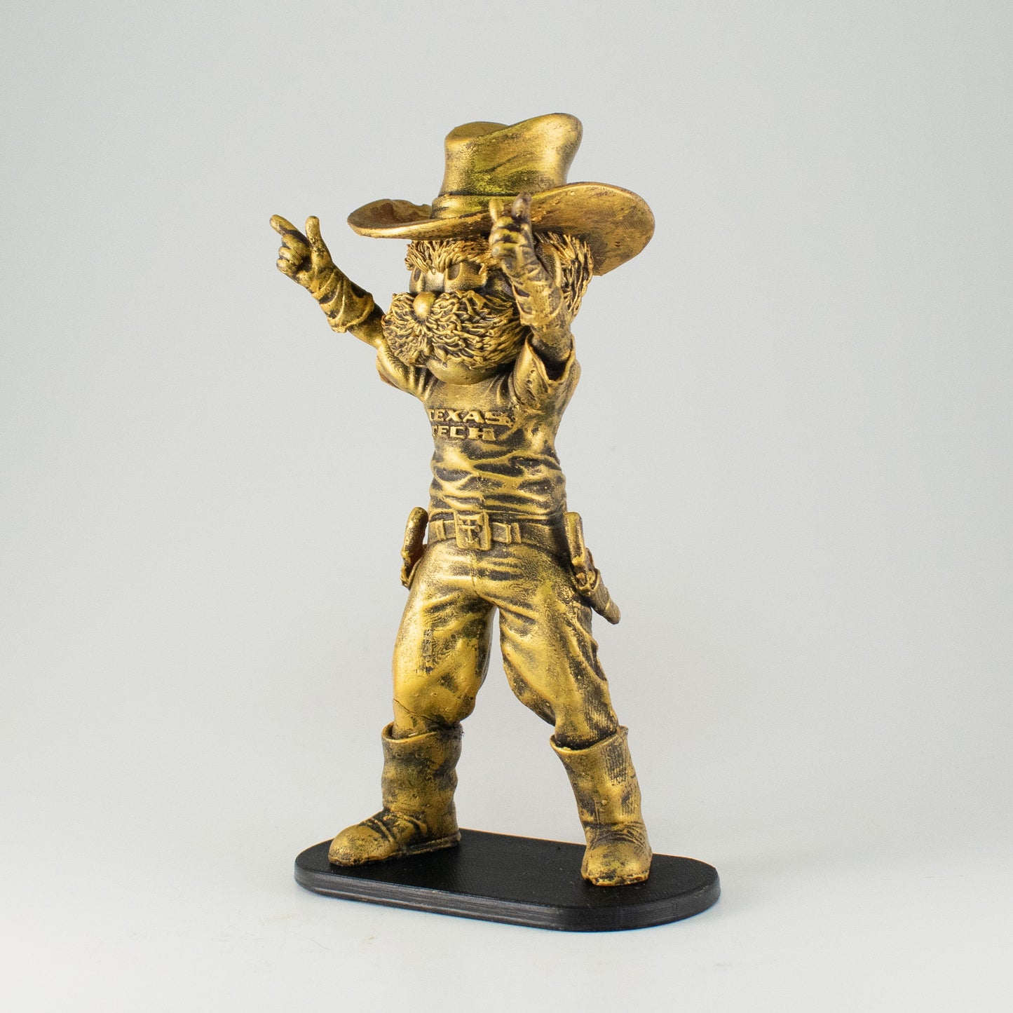 6" tall Collectible Raider Red, Texas Tech University Mascot in golden finish